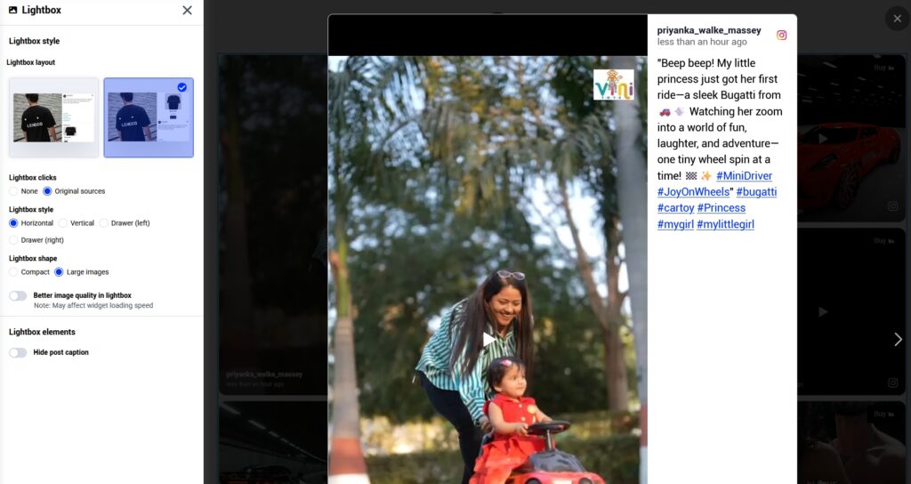 embedsocial lightbox settings