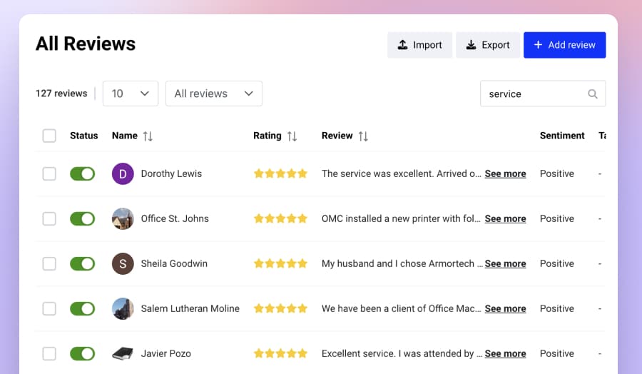 embedsocial reviews aggregator dashboard