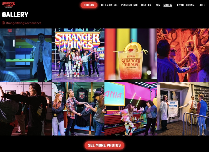 example of Instagram feed on website by stranger things
